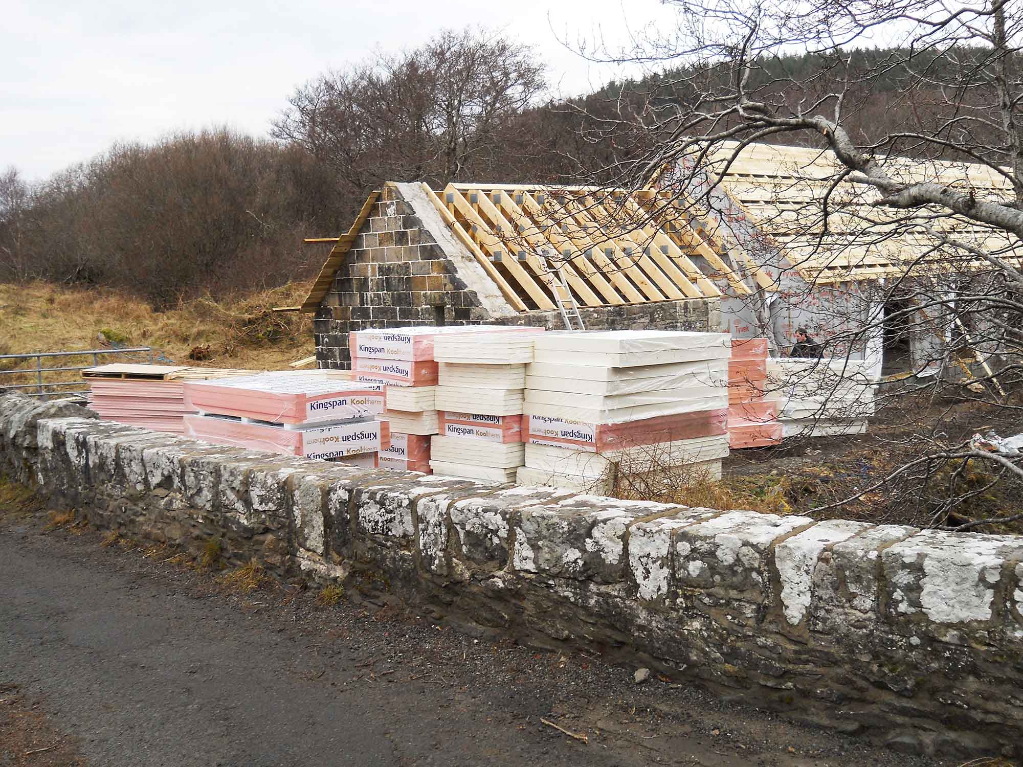Raasay Heritage Trust Muileann Arais Kingspan Heritage Centre for Raasay being constructed